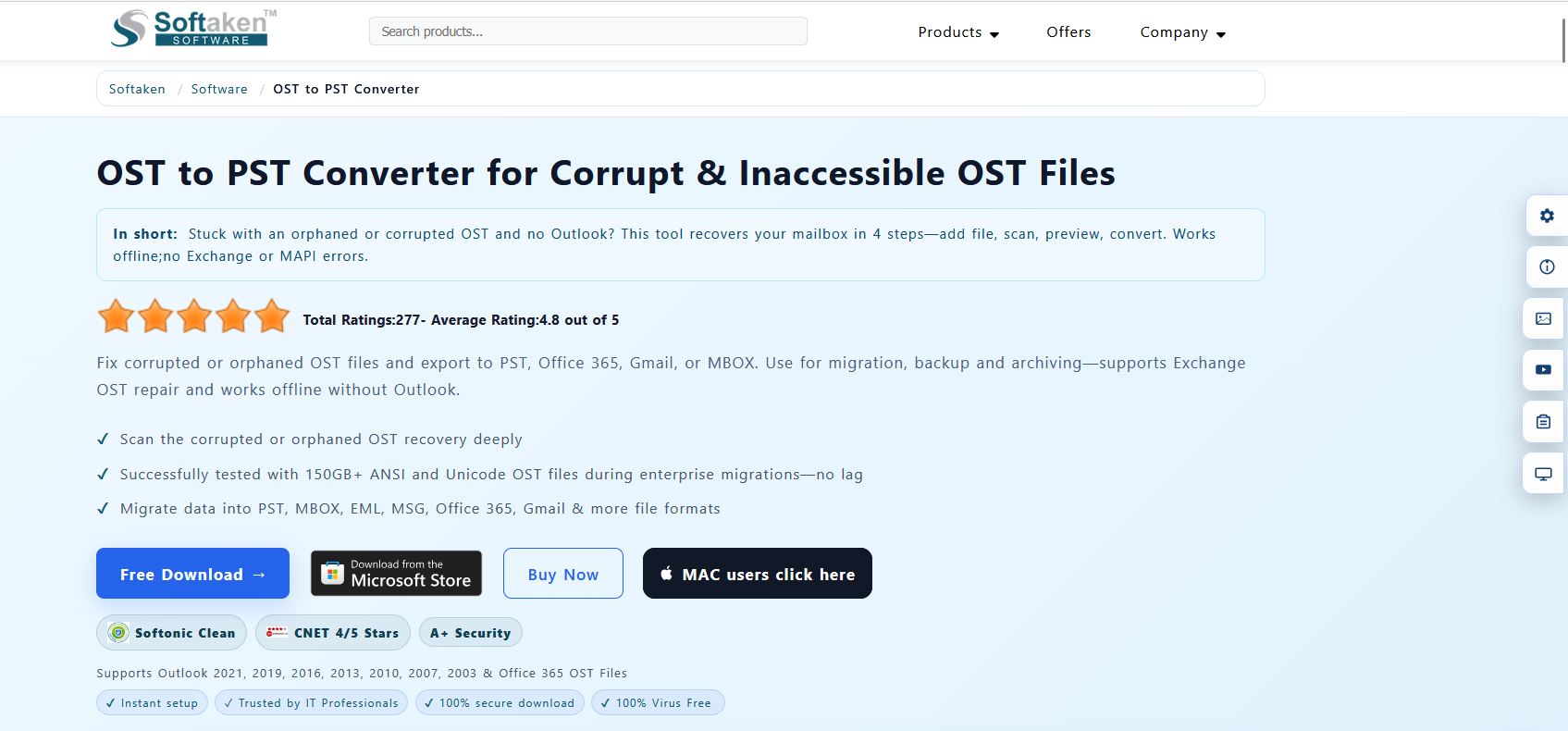 Softaken OST to PST Converter