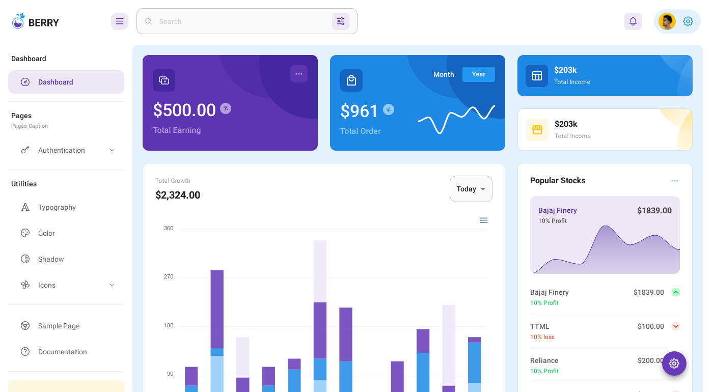 Berry Dashboard Template