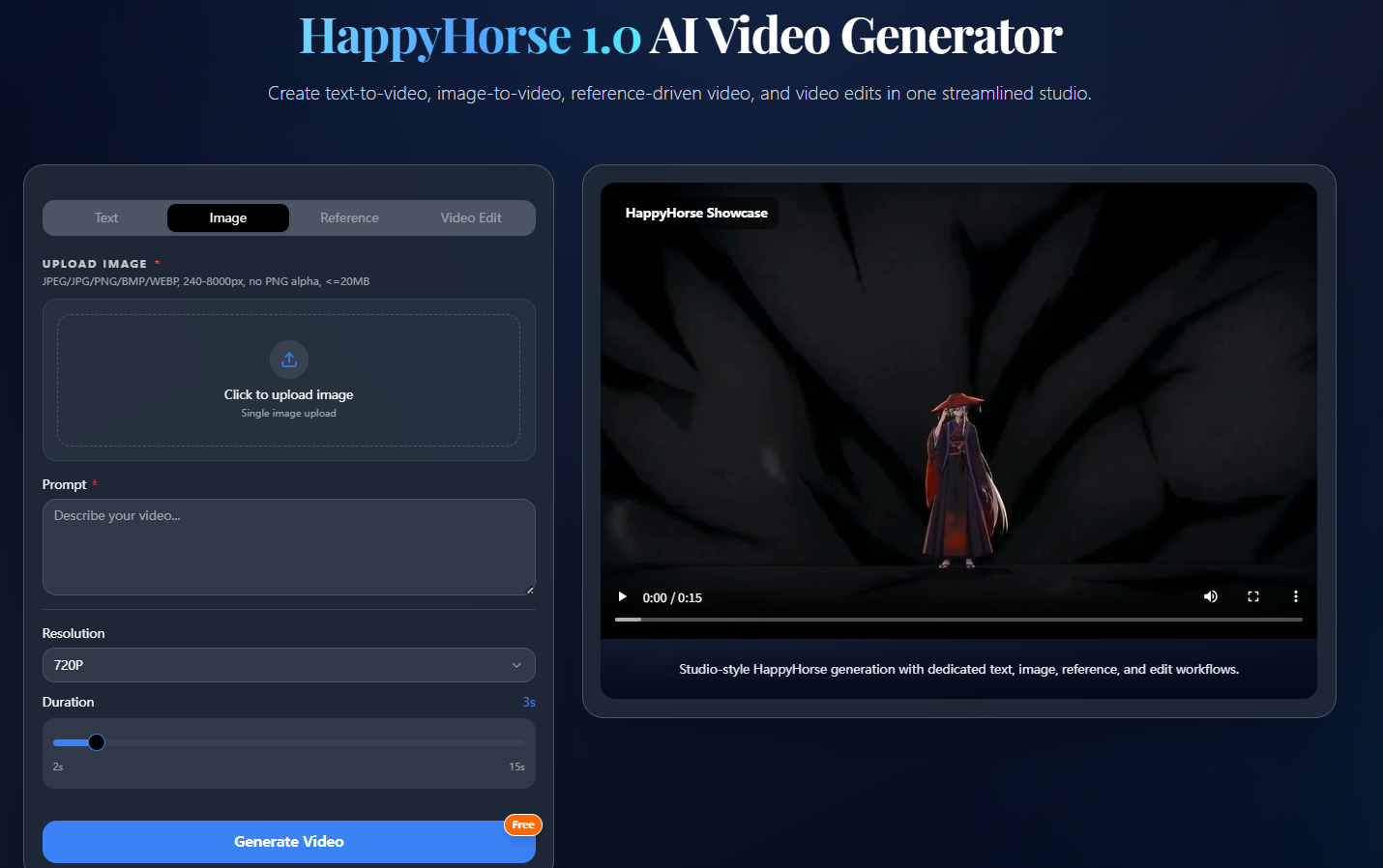 HappyHorse 1.0 AI Video Generator