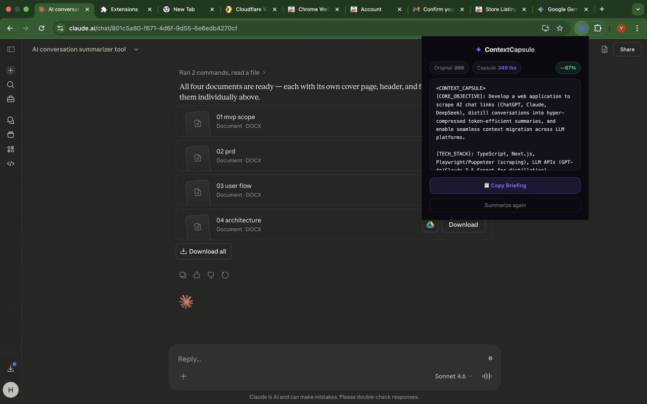 ContextCapsule: AI Chat Summarizer