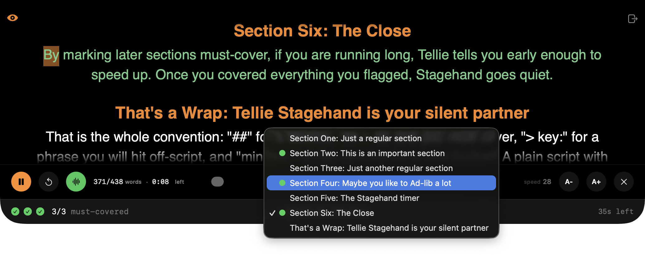 Tellie · The Mac Teleprompter That Follows Your Voice screenshot 3