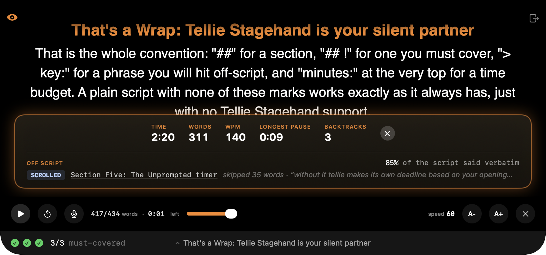 Tellie · The Mac Teleprompter That Follows Your Voice screenshot 4