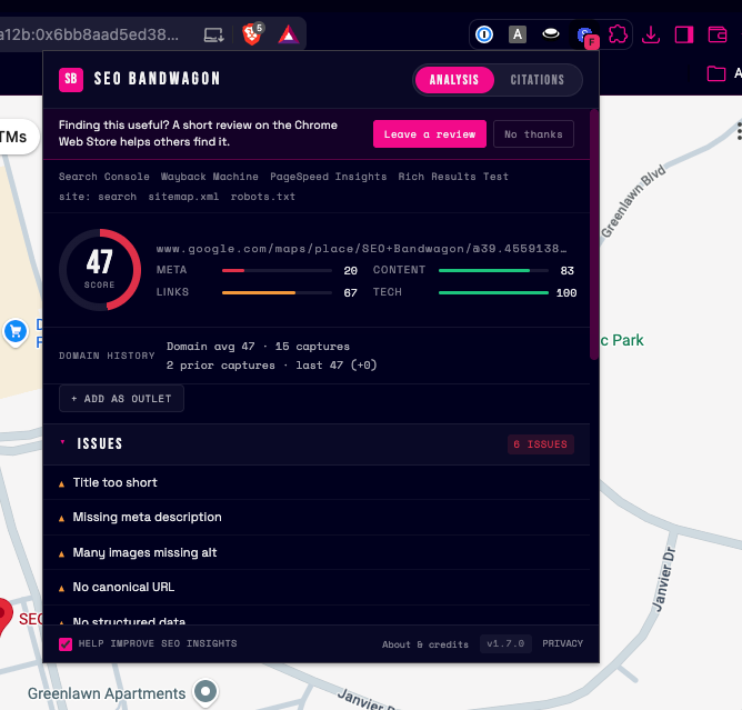 SEO Chrome Extension with Instant Grades screenshot 3