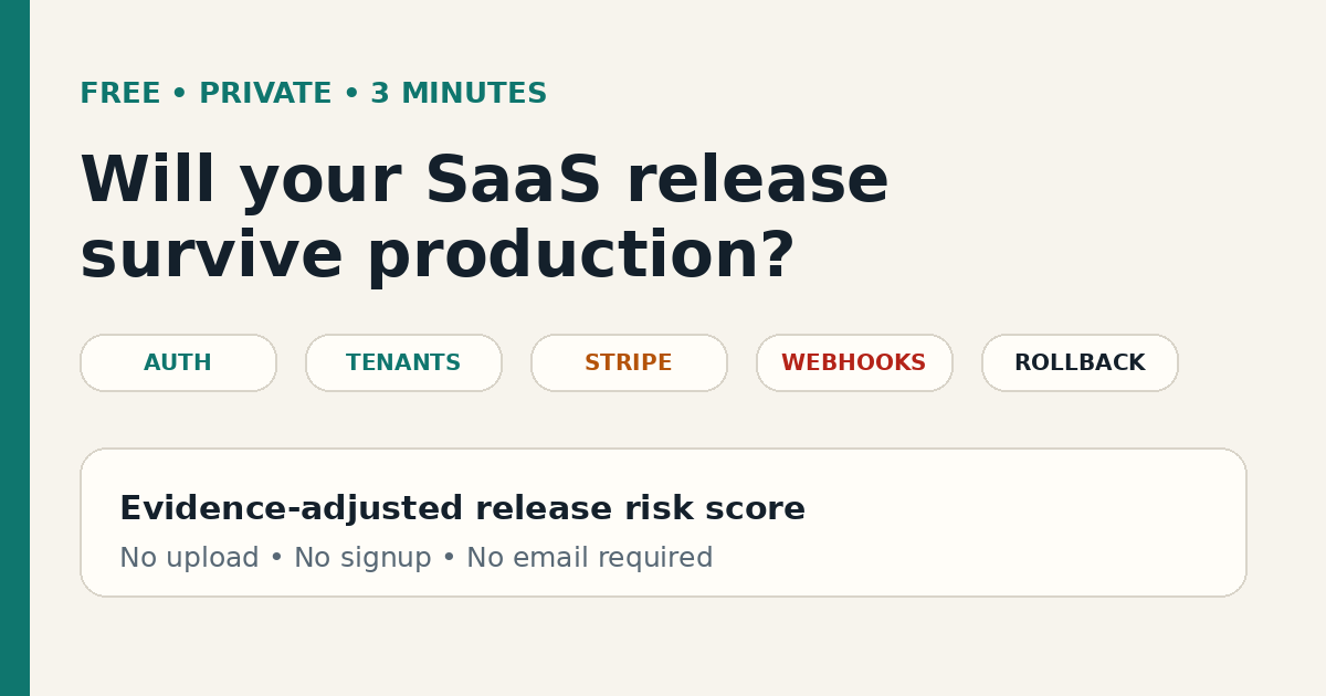 SaaS Release Risk Score
