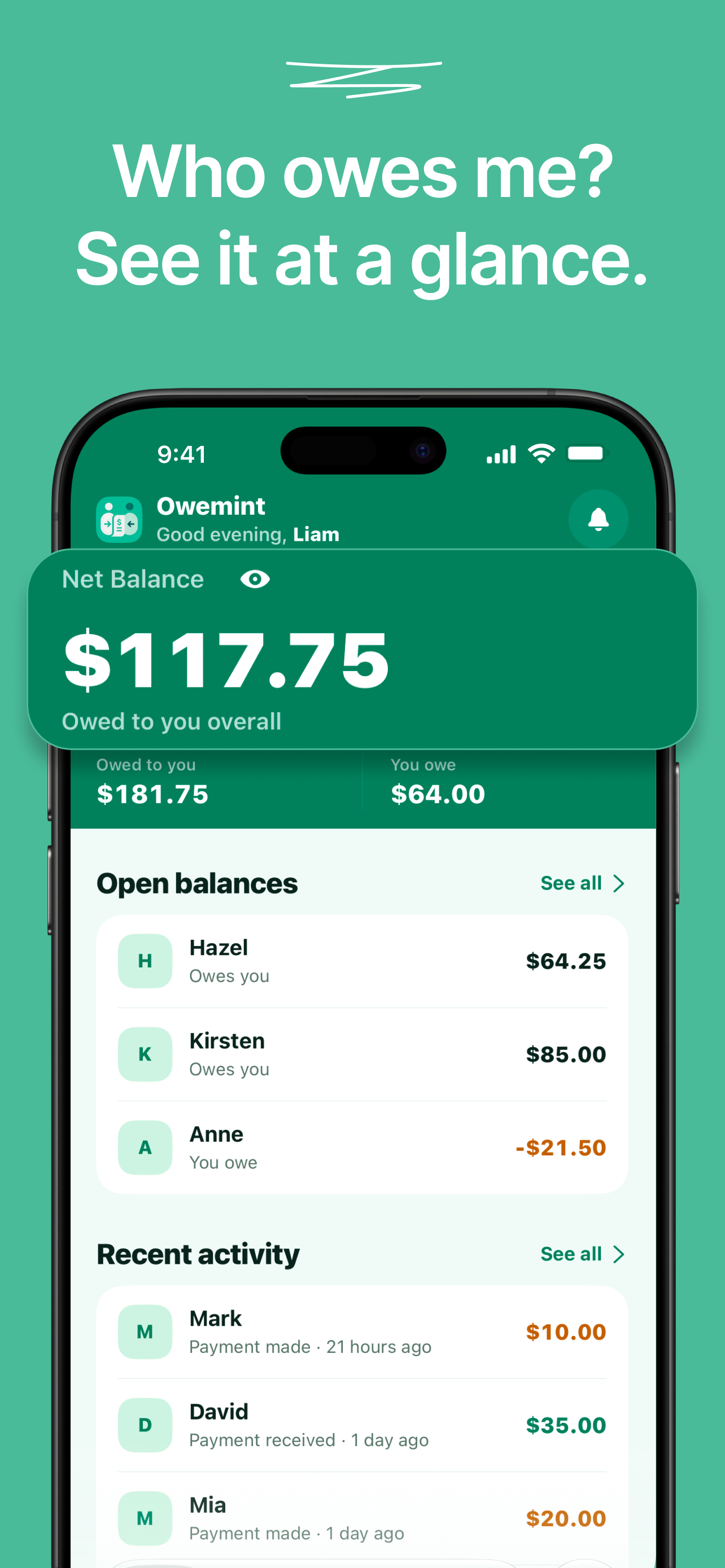 Owemint screenshot 2