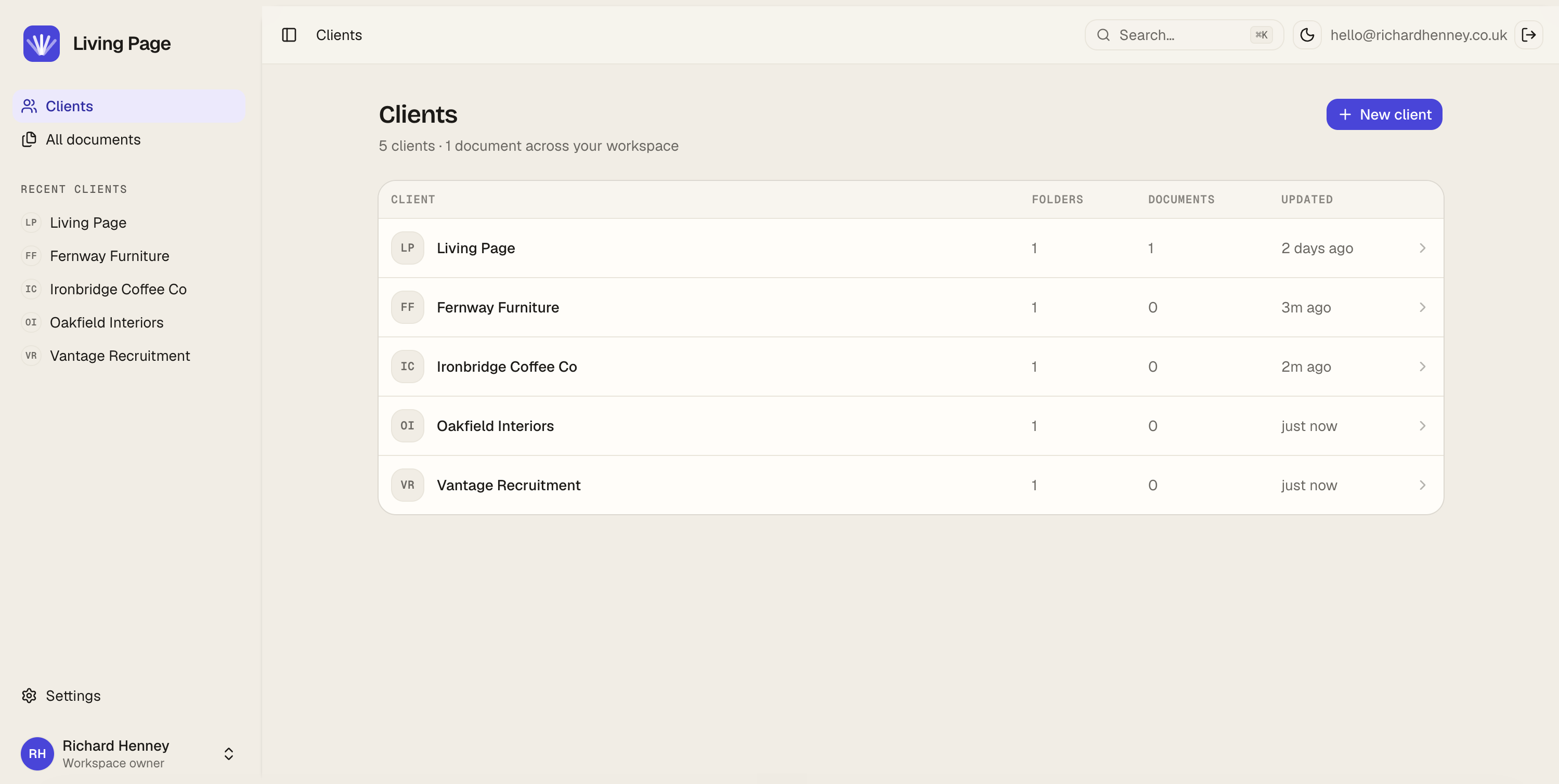 Living Page screenshot 2