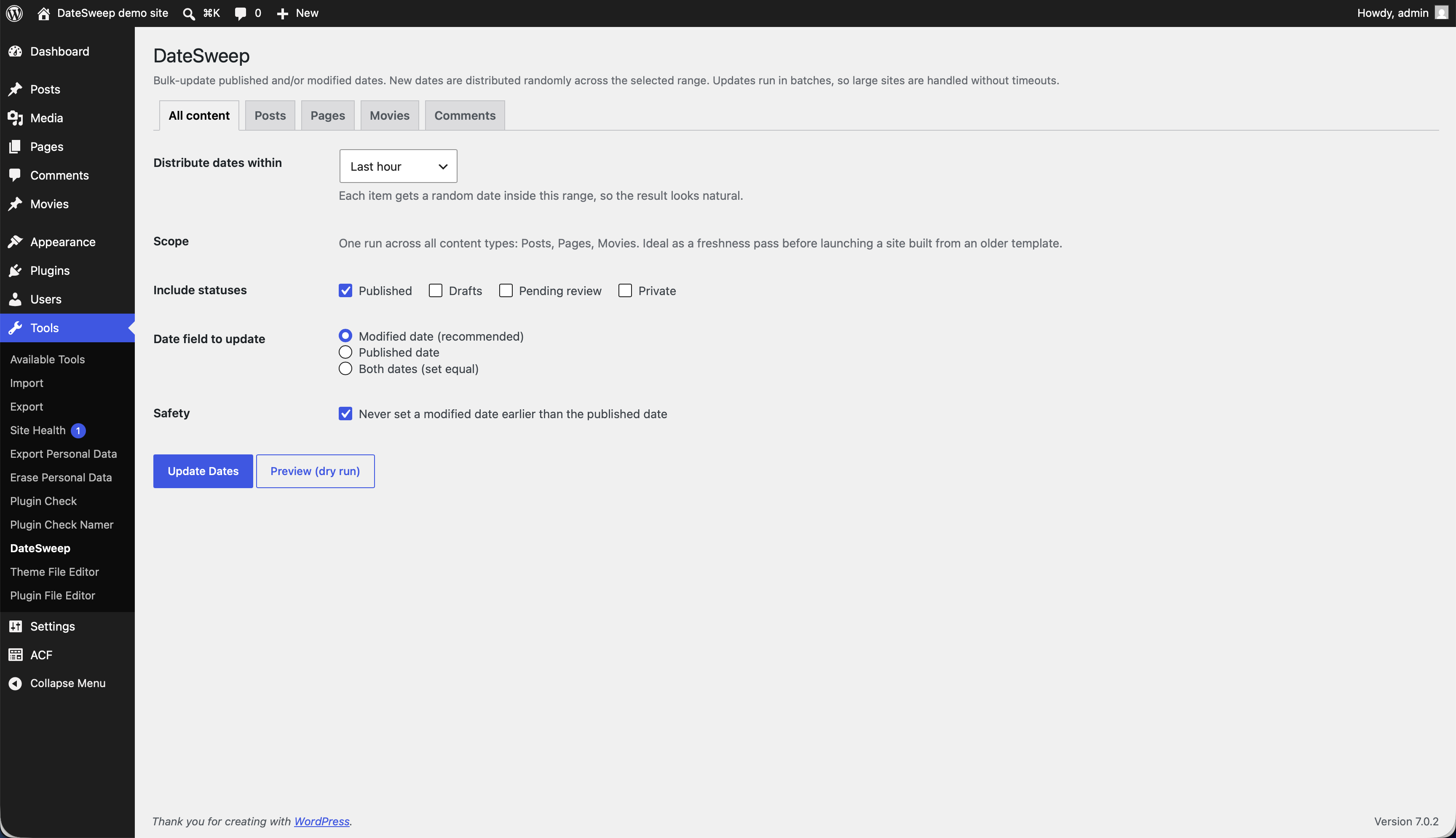 DateSweep screenshot 2