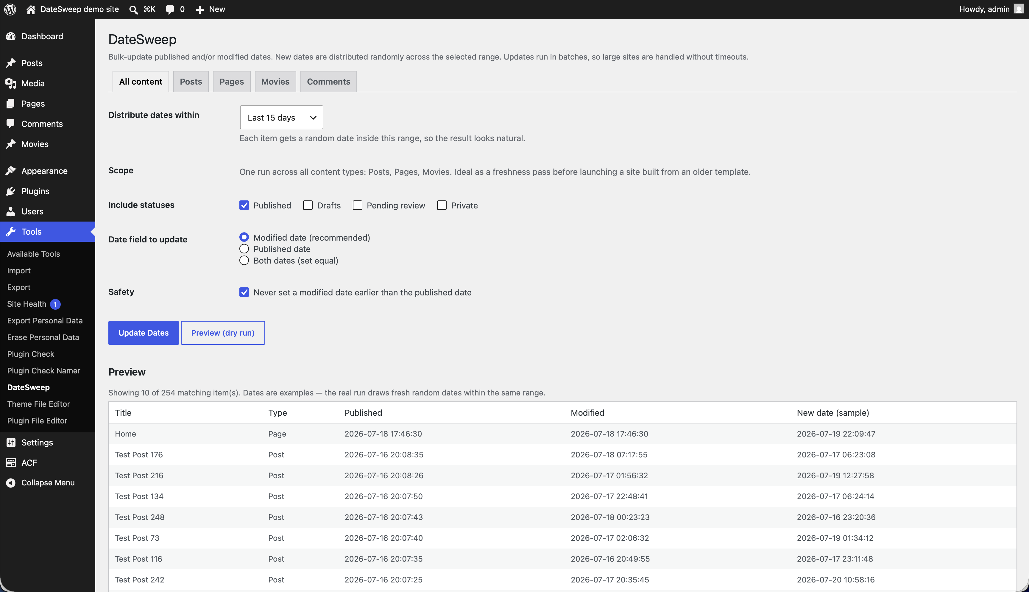 DateSweep screenshot 3