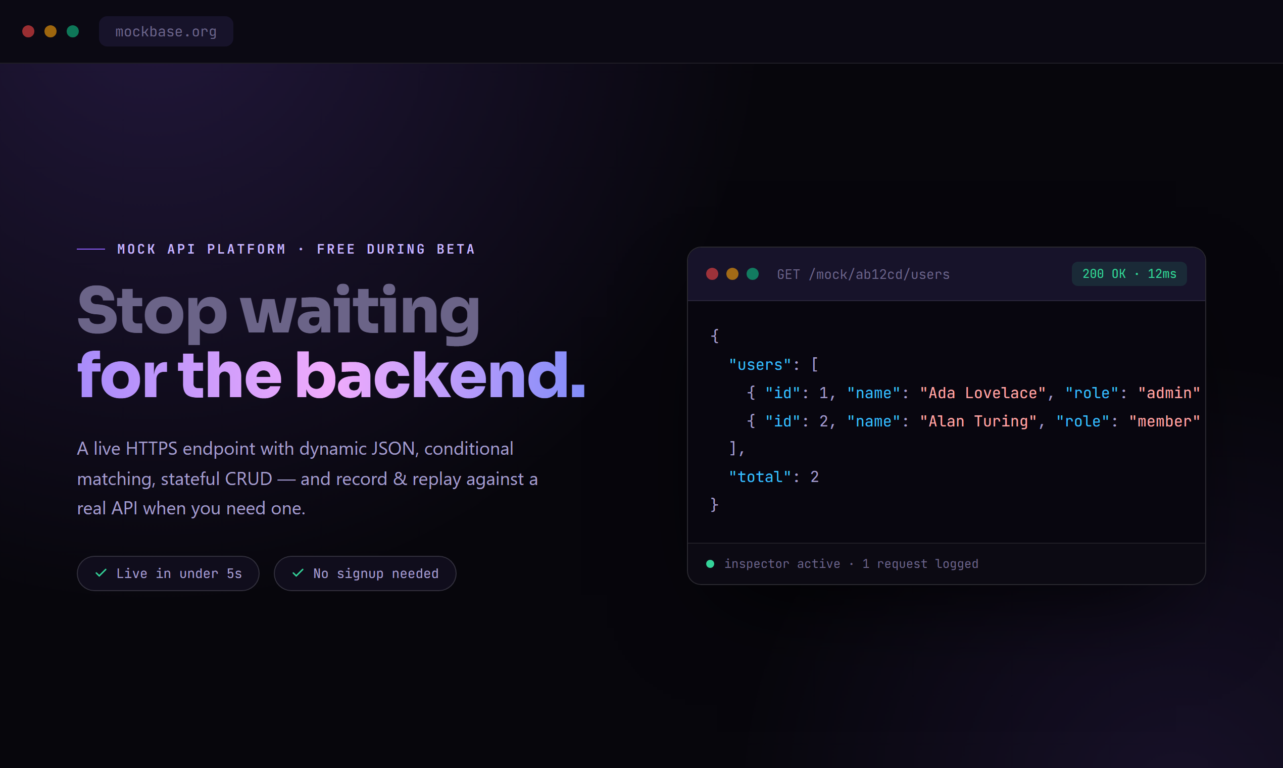 MockBase screenshot 2