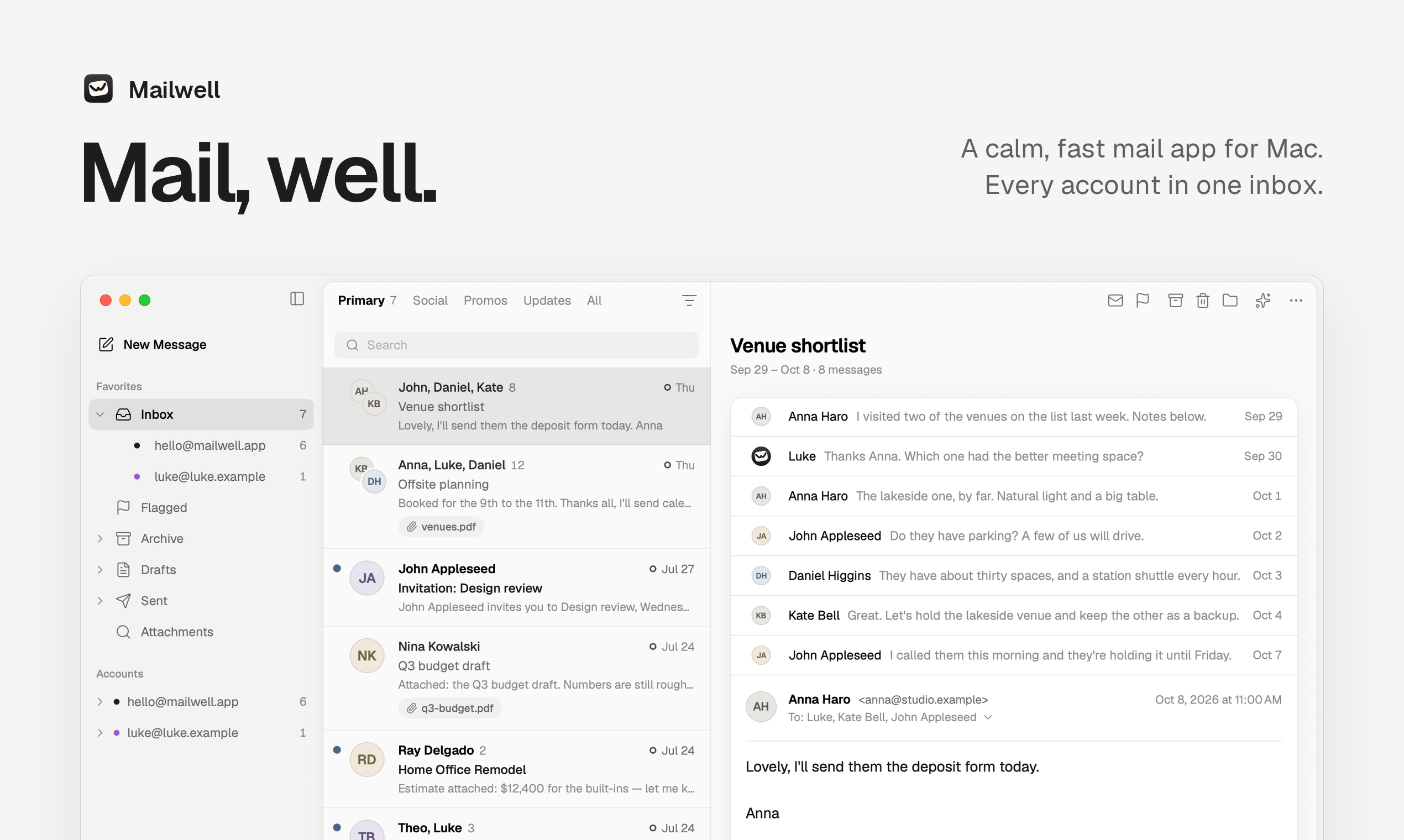 Mailwell screenshot