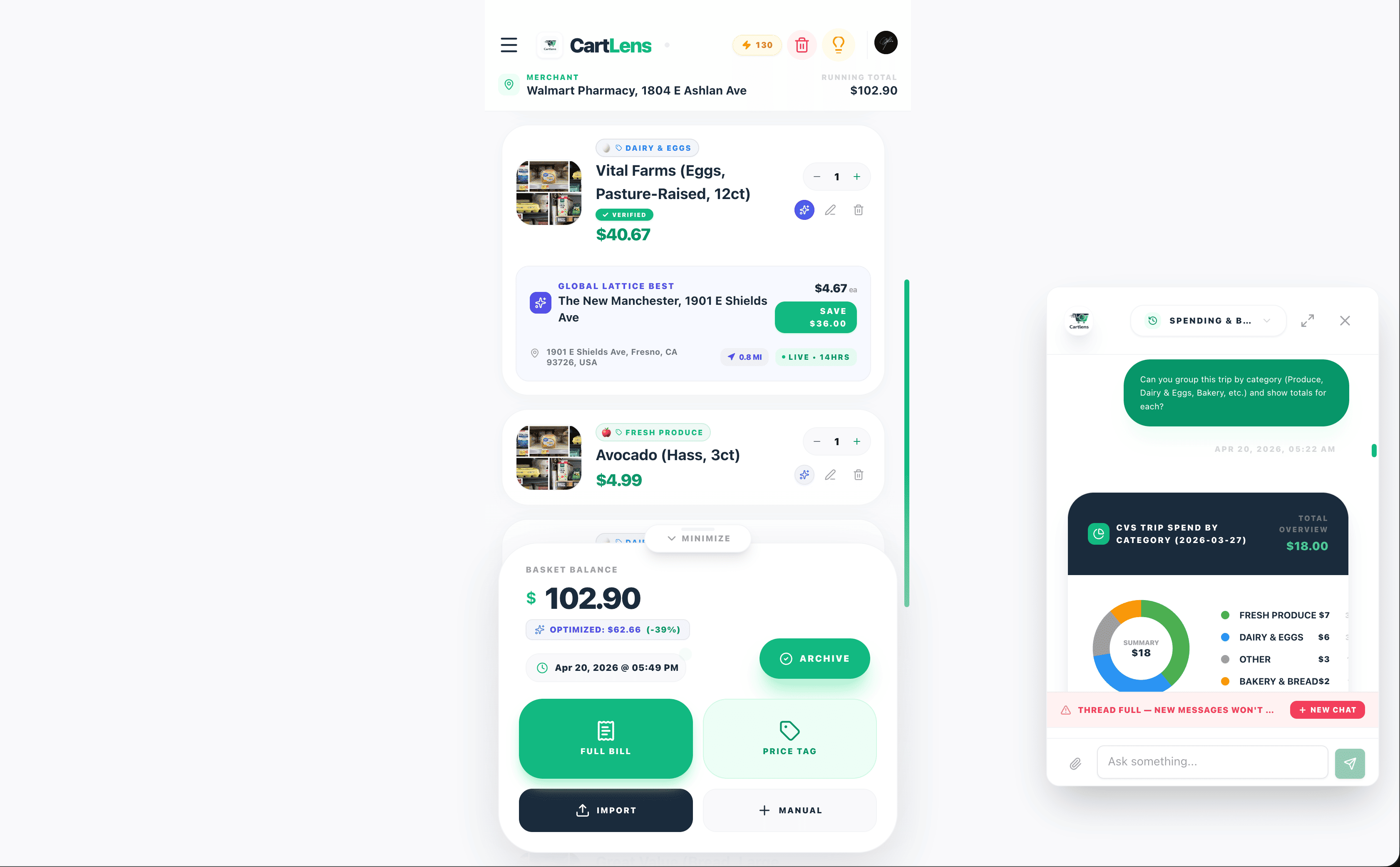 CartLens screenshot 2
