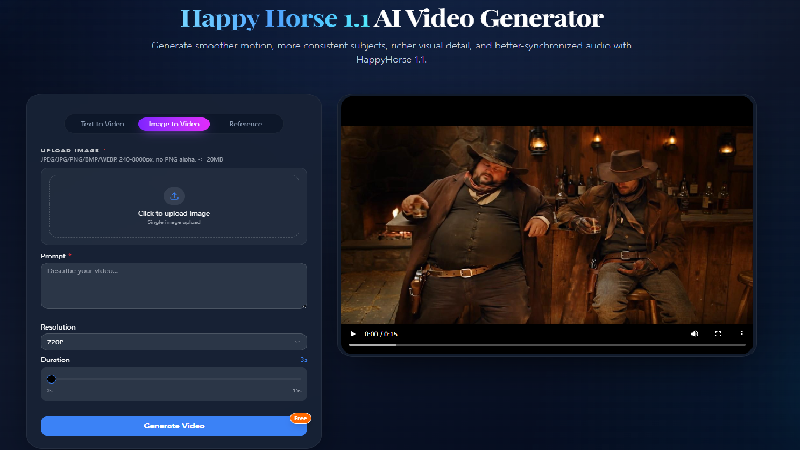 Happy Horse 1.1 AI Video Generator