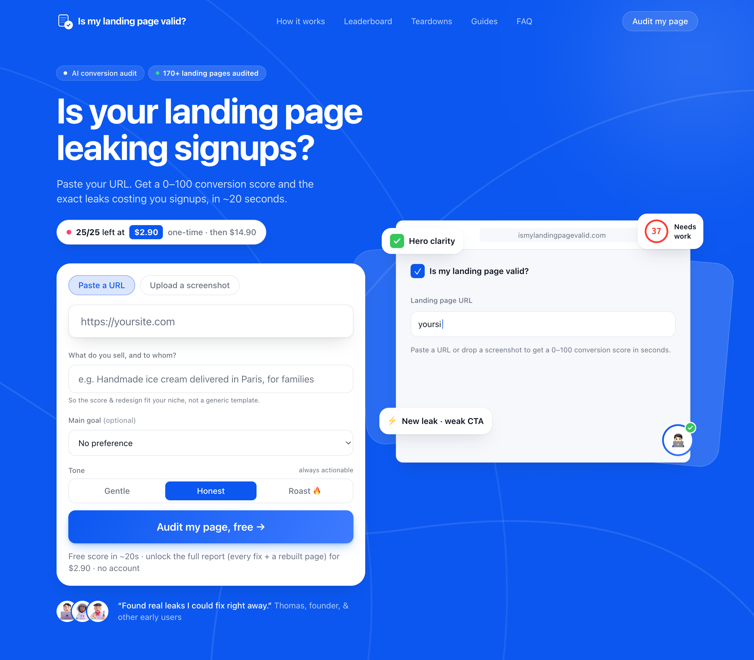 Is my landing page valid ?