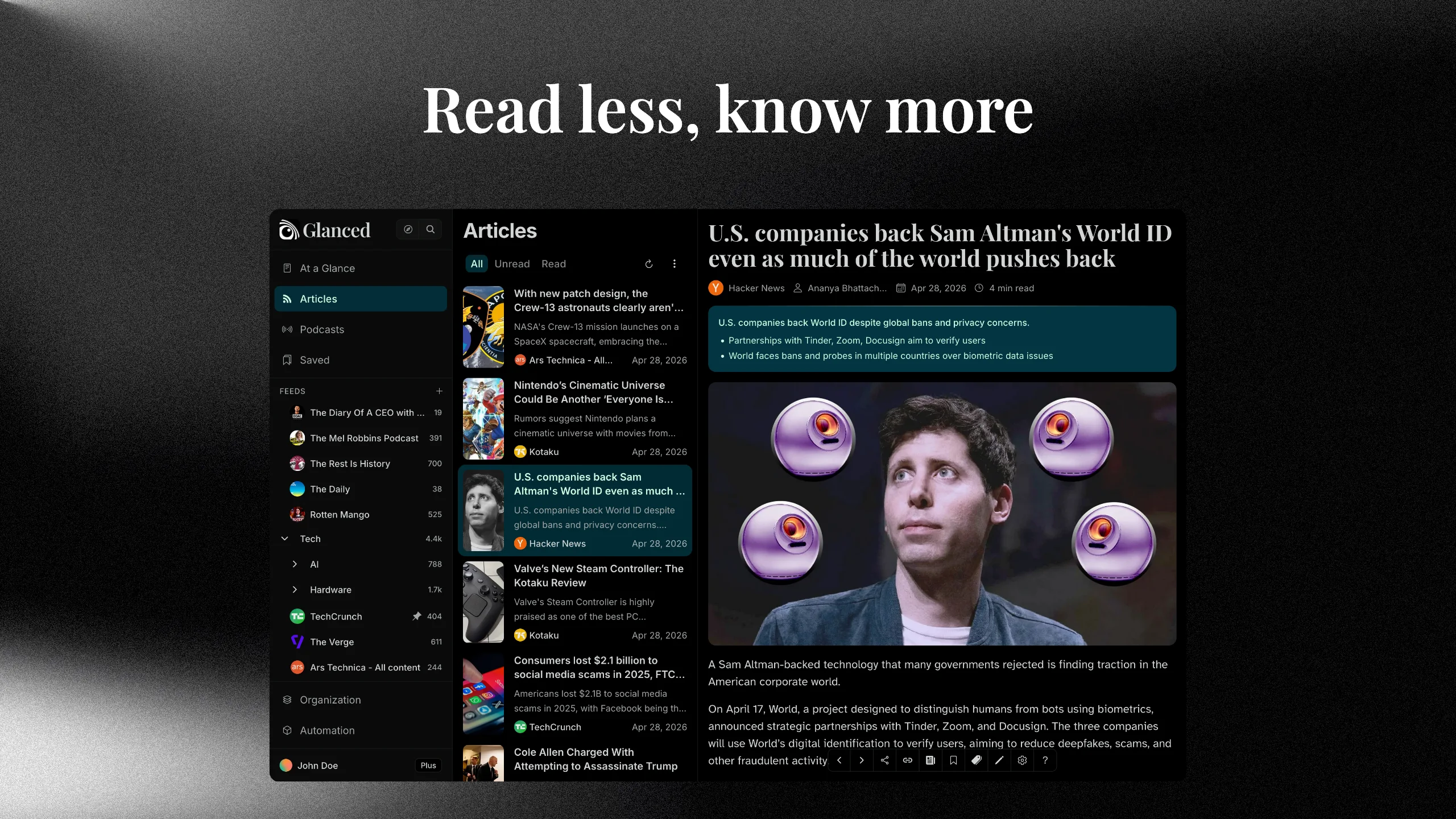 Glanced screenshot 4